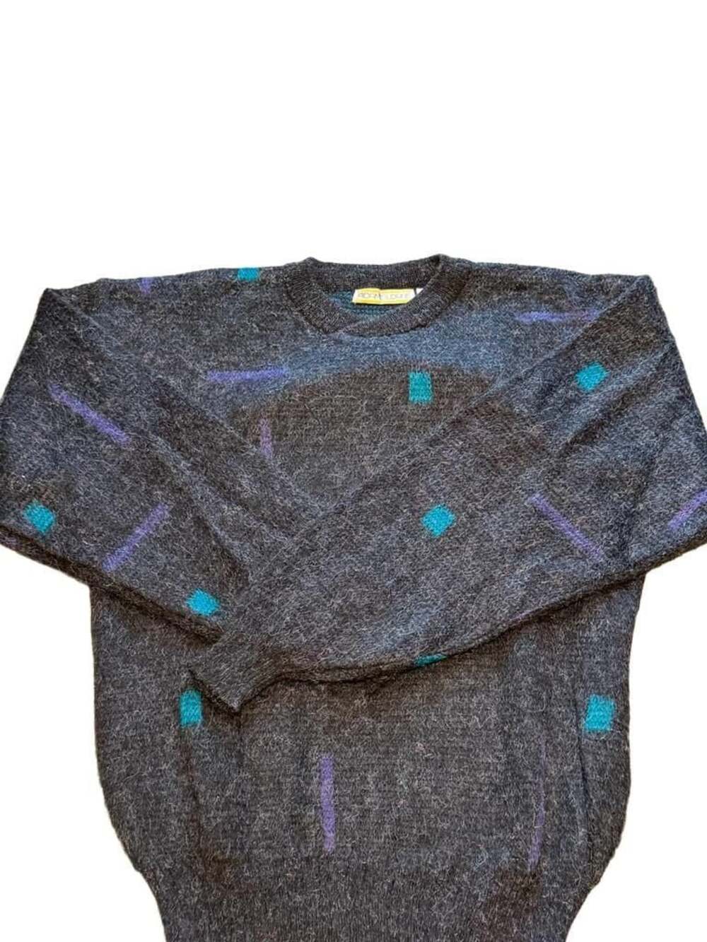Vintage 80s 90s Adam Sloane Geometric Funky Sweater Size Large